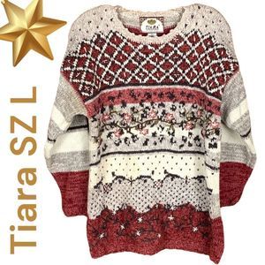 Tiara ramie/cotton woman’s vintage crochet sweater